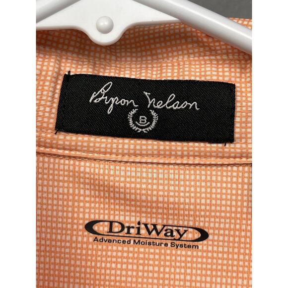 Byron Nelson DriWay Polo Golf Shirt Mens Medium Orange Embroidered Performance - Picture 4 of 6